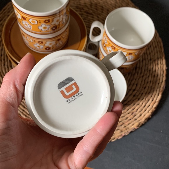 TOGNANA - Vintage Italian Coffee Cup Set (6 cups & saucers) - Picture 3 of 4